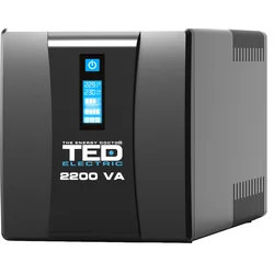 UPS 2200VA 1250W stabilointi ja hallinta, 3x Schuko, LCD-näyttö ja 4x akku 12V 7Ah, TED Electric TED004666