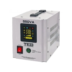 UPS 550VA/300W Ο εκτεταμένος χρόνος εκτέλεσης χρησιμοποιεί μπαταρία TED UPS Expert (δεν περιλαμβάνεται).TED000354