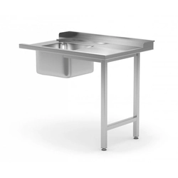 Utovarni stol za perilice posuđa sa sudoperom na dvije noge - desno 700 x 760 x 850 mm POLGAST 240077-760-P 240077-760-P