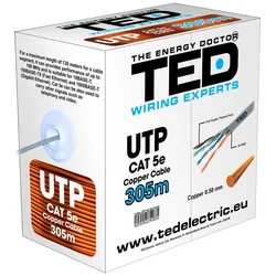 UTP кабел cat.5e пълна медна ролка 305ml TED Wire Expert TED002495