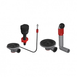 Valve accessory set Franke Black, eccentric for double sink, black matt