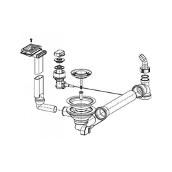 Válvula FRANKE dissipador EFX 614-78, EFL 614-78, d 3&#039;&#039;1/2, excêntrico