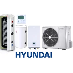Värmepumpssats: HYUNDAI Split 8kW+ SL bufferttank 130L + SOLITANK varmvattentank 245L med spole 3,83m2