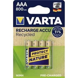 Varta Recharge Accu Kierrätetty AAA-akku / R03 800mAh 40 kpl.