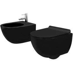 Vas de WC Carlo Mini Black Mat + Bideu Carlo Black