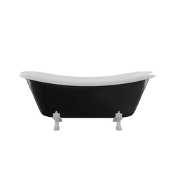 Vasca da bagno BESCO Amelia bianco nero 190x77cm+nogi cromo