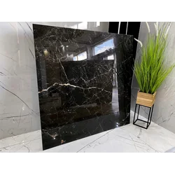 Velké černé leštěné desky BLACK MARBLE kamenina 120x120 VYSOKÝ LESK Levně