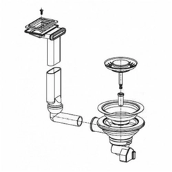 Ventil FRANKE Euroform vask, EFN 614-78(i), ETL 614(i), ETN 614(i), d 3&#039;&#039;1/2, tilstoppet