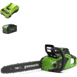 Верижен трион Greenworks 40V моторен трион 40 cm зарядно устройство Greenworks GD40CS18K4 + комплект батерии 4Ah