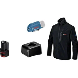 Veste chauffante Bosch GHJ 12+18V XA XL + GAA 12V-21 (1x2.0Ah avec batterie, chargeur GAL 12V-20)