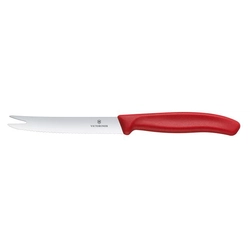 Victorinox Swiss Classic oste- og pølsekniv, takket klinge, 110mm, rød