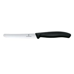 Victorinox Swiss Classic Tomato knife, rounded tip, serrated,11 cm, black