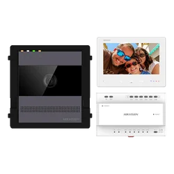 Video domofonu komplekts 2 vadi 1 saimei, 7 collu monitors, signalizācija, IK08, karte 32GB, Al - Hikvision DS-KIS704EY-AL