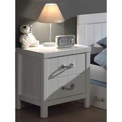 Vipack Lewis bedside table with 2 drawers, wooden, white