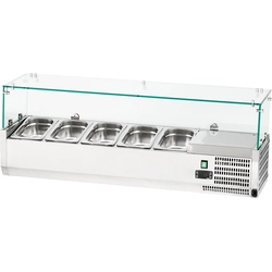 Vitrina refrigerada con cristal 5xGN 1/4 1200X35X435 mm con cristal