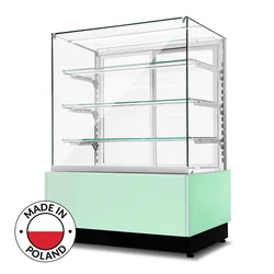 Vitrina refrigerada para confeitaria Dolce Visione Premium 1300 | interiores em aço inoxidável | 1300x670x1300 mm