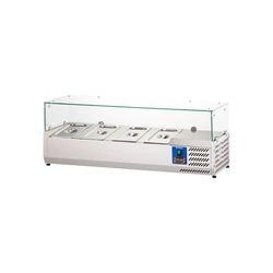 Vitrina refrigerada, regulable con cristal, 4 X GN 1/3