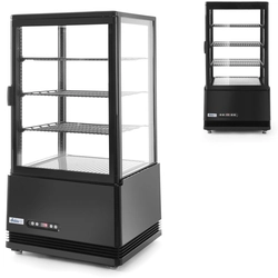 Vitrine de confeitaria refrigerada 3 prateleira 68L LED - preto