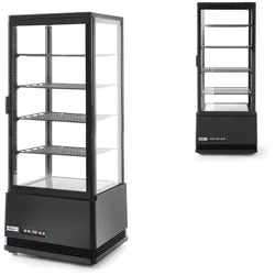 Vitrine réfrigérée confiserie 4 étagère 98L LED - noir