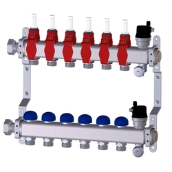 Vloerverwarming - verdelers: PREMIUM verdeler met rotameters -11 circuits