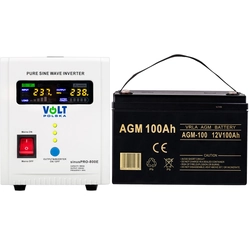 Voedingsset voor de circulatiepomp van de cv-ketelUPS 500VA + batterij 100Ah