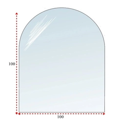 Voet van gehard glas - glas onder de kachel of open haard 100x100 cm