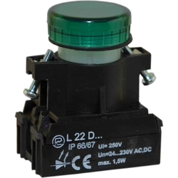 Voyant lumineux Promet 22mm vert 24 - 230V AC / DC (W0-LDU1-L22D Z)