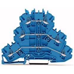 Wago Złączka 3-piętrowa przelotowa N/N/N 69,5x93,3mm niebieska - 2002-3204