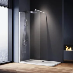 Walk-in 8 mm tempered glass shower wall, 80x200cm