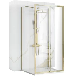 Wall-mounted Rapid Slide Shower Enclosure, Gold