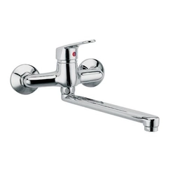 Wall-mounted Smile washbasin mixer chrome