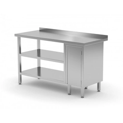 Wall table, cabinet with hinged door and two shelves - cabinet on the right 1600 x 600 x 850 mm POLGAST 126166-P/2 126166-P/2