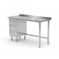 Wall table, cabinet with three drawers - drawers on the left side 1700 x 600 x 850 mm POLGAST 123176-3-L 123176-3-L