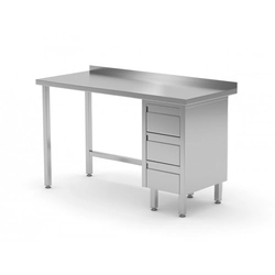 Wall table, cabinet with three drawers - drawers on the right side 1500 x 700 x 850 mm POLGAST 123157-3-P 123157-3-P