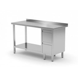 Wall table, cabinet with two drawers and shelf - drawers on the right side 1900 x 600 x 850 mm POLGAST 125196-P 125196-P