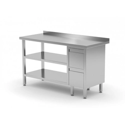 Wall table, cabinet with two drawers and two shelves - drawers on the right side 1100 x 600 x 850 mm POLGAST 125116-P/2 125116-P/2