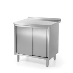 Wall table with a cupboard with sliding doors - welded 1400x600x (H) 850