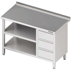 Wall table with three drawer block (P) and 2-ma shelves 1700x700x850 mm