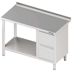 Wall table with two drawer block (P) and shelf 1100x700x850 mm