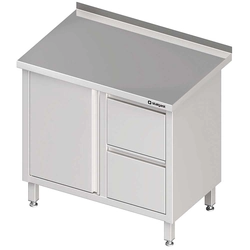 Wall table with two drawer block (P), swing doors 1000x600x850 mm