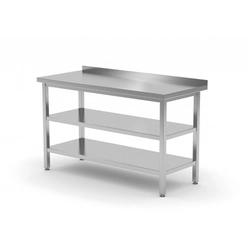 Wall table with two shelves 1800 x 600 x 850 mm POLGAST 103186/2 103186/2