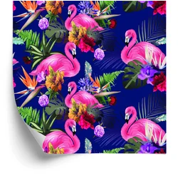 Wallpaper For Living Room, Birds, Flamingos, Flowers, Plants