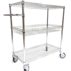 Warehouse trolley with basket 46x61x100 | GP-000238