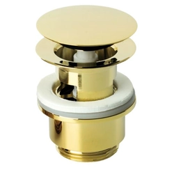Washbasin siphon valve Damixa Silhouet click-clack, polished brass