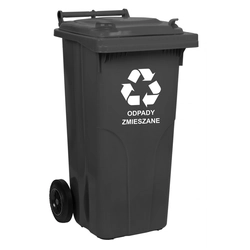 Waste container 120L basket - black