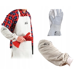 Welder's protective kit, gloves, apron, sleeve