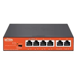 Wi-Tek Hi-PoE kapcsoló, 4 x 10/100Mbps + 2 x 10/100Mbps RJ45 Uplink - PS205 V4