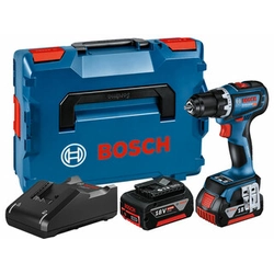 Wiertarko-wkrętarka akumulatorowa Bosch GSR 18V-90 C z uchwytem 18 V | 34 Nm/64 Nm | Bezszczotkowy węglowy | 2 x 4 Ah akumulator + ładowarka | w L-Boxx