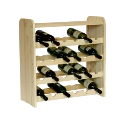 Wooden wine rack with shelf - RW31 /for 24 bottles/ Natural