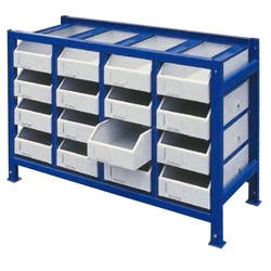 Workshop shelving for parts and drawer tools with containers ZESTAW 17 el.